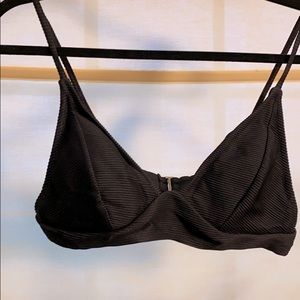 NBW black ribbed bikini top